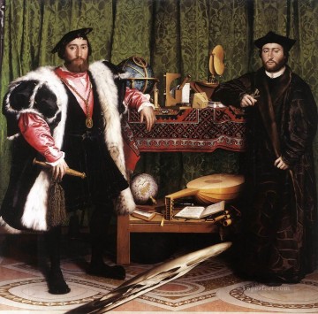 ハンス・ホルバイン一世 Painting - ジャン・ド・ダントヴィルとジョルジュ・ド・セルブ ルネッサンス大使 ハンス・ホルバイン二世